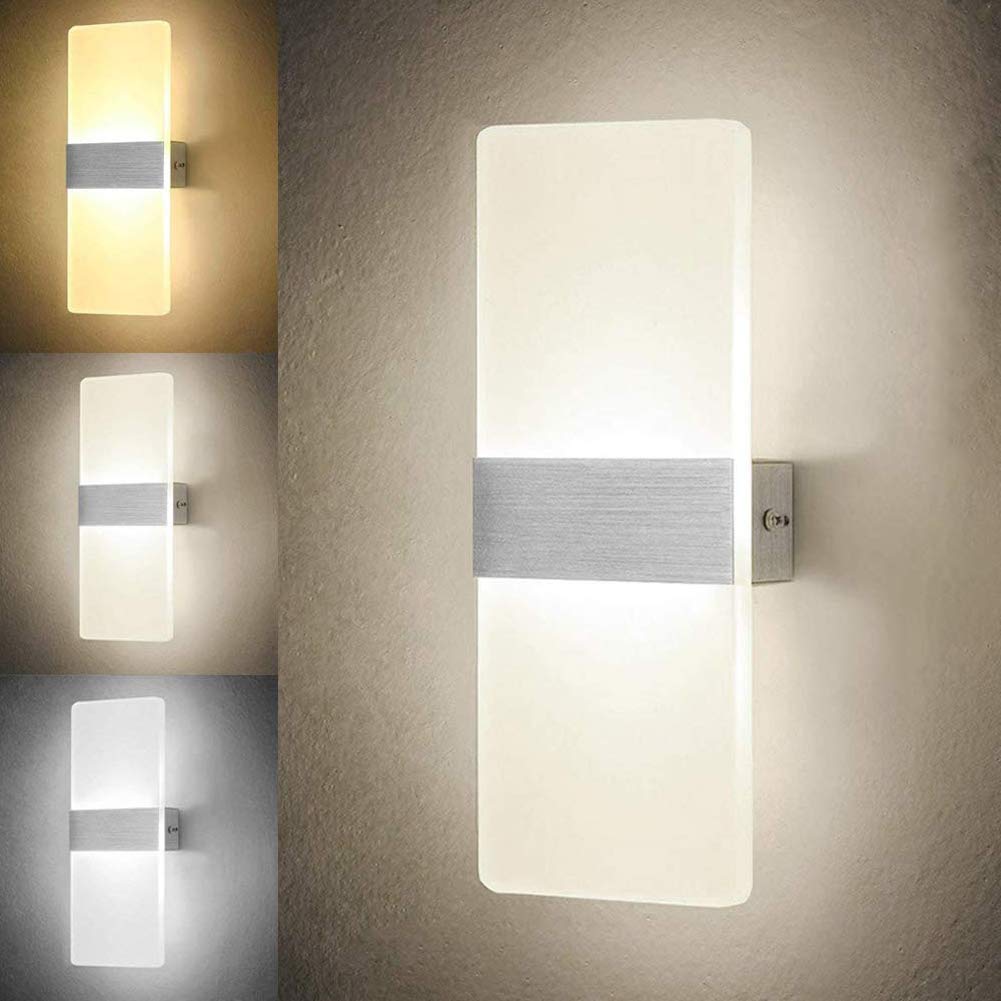 6W LED Wall Light Modern Indoor Sconce Light Fixture Aluminum Wall Lamp Decorativ White 