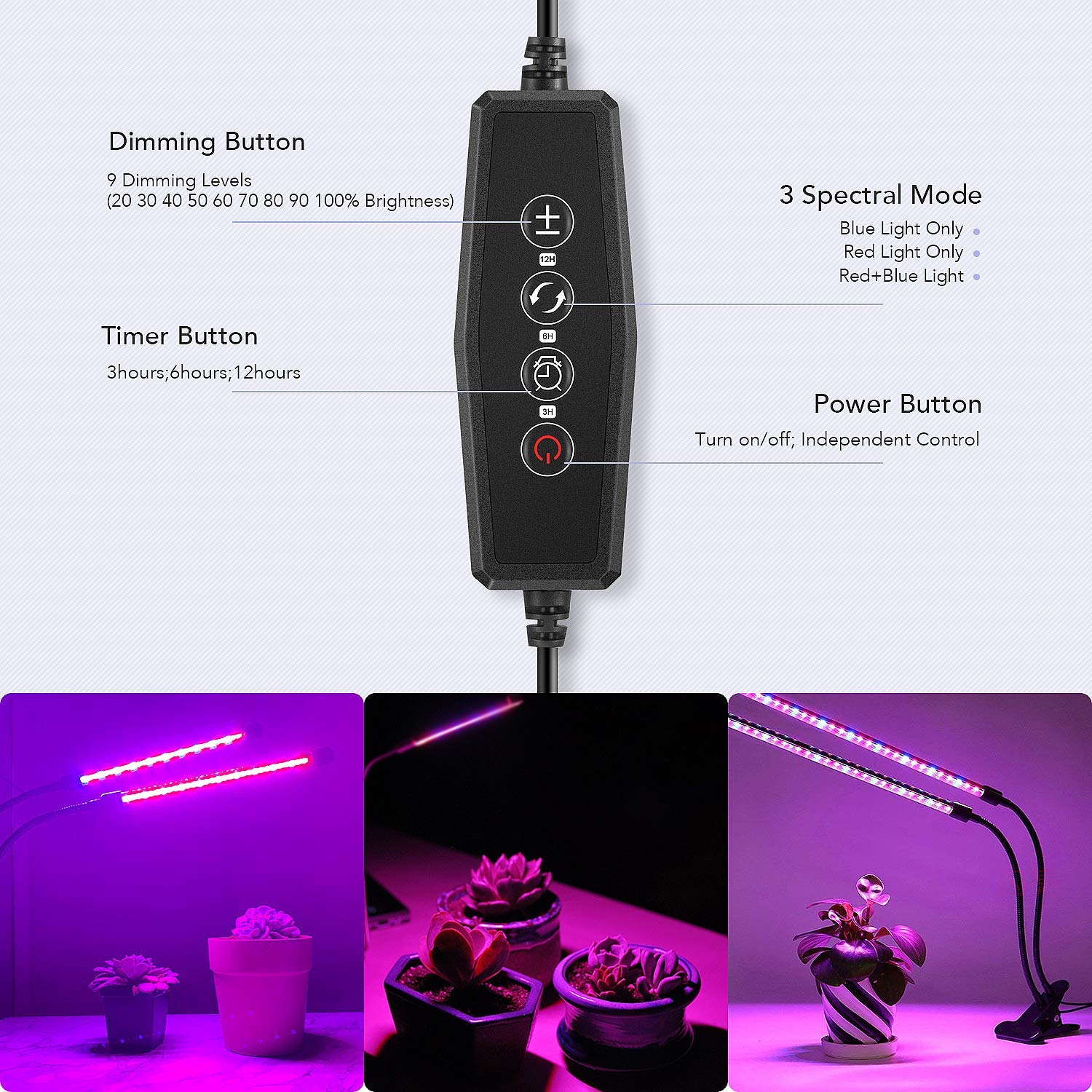 with Mechanical Outlet Timer Full Spectrum OOWOLF 1000W LED Grow Light 